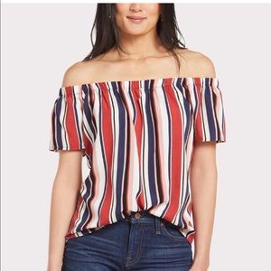 Allison joy off shoulder striped top